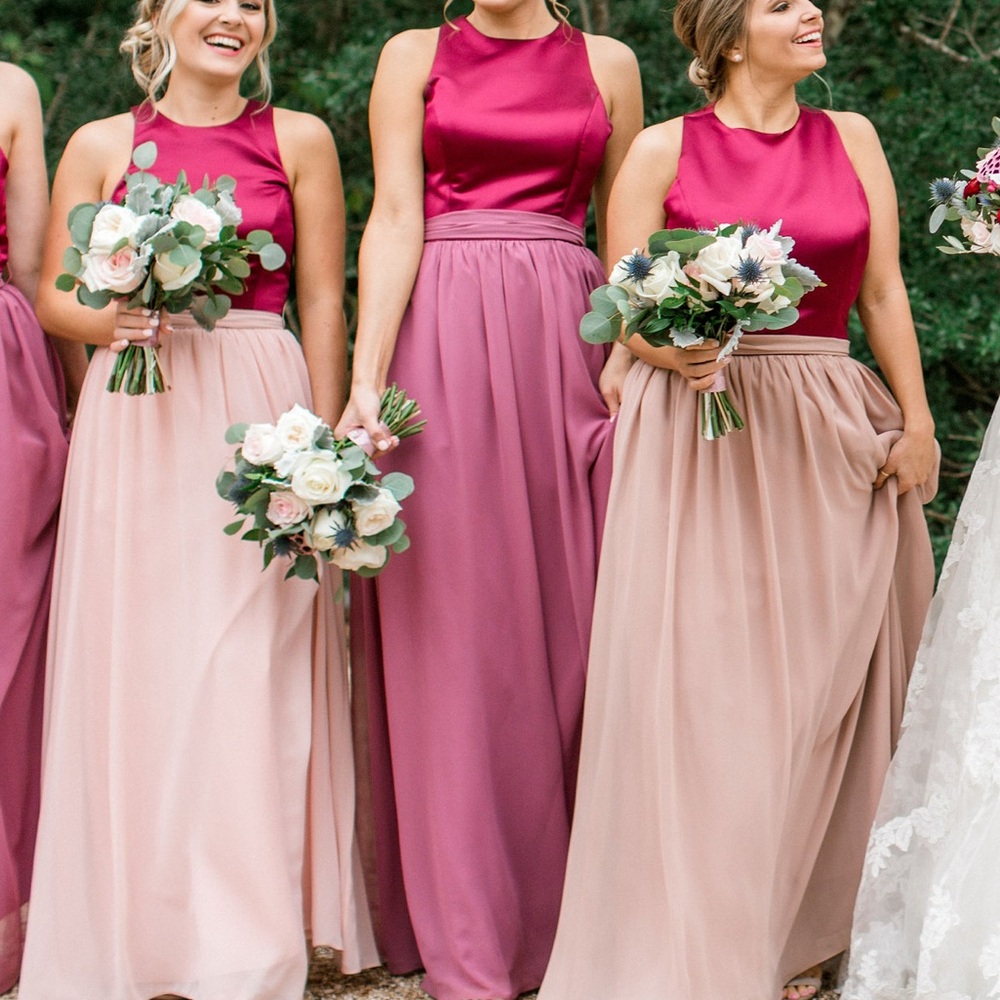 Bari Jay Two-Tone Mauve and Plum Maxi Dress